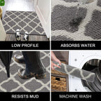 SHACOS Washable Runner Rug 20"x59" Dirt Trapping Non Slip Rubber Backing Rug Runner Floor Mats Carpet Runners for Entryway Hallway Kitchen Garage Laundry Room, Light Gray