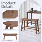 Boraam Sonoma Counter Height Backless Bench - Barnwood Wire-Brush Finish