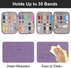 Watch Band Case, Watch Band Storage Organizer Compatible with 35 Watch Bands and Accessories, Watch Straps Carrying Case, Watch Band Holder Fit for Most Sizes of Watch Straps, Purple