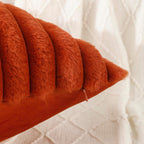 All Smiles Rust Throw Pillow Covers 18x18 Set of 2，Fall Autumn Burnt Orange Terracotta Decorative Cushion Cases Farmhouse Boho Living Room Sofa Couch Bed Soft Faux Fur Fluffy Velvet Cross Stitch