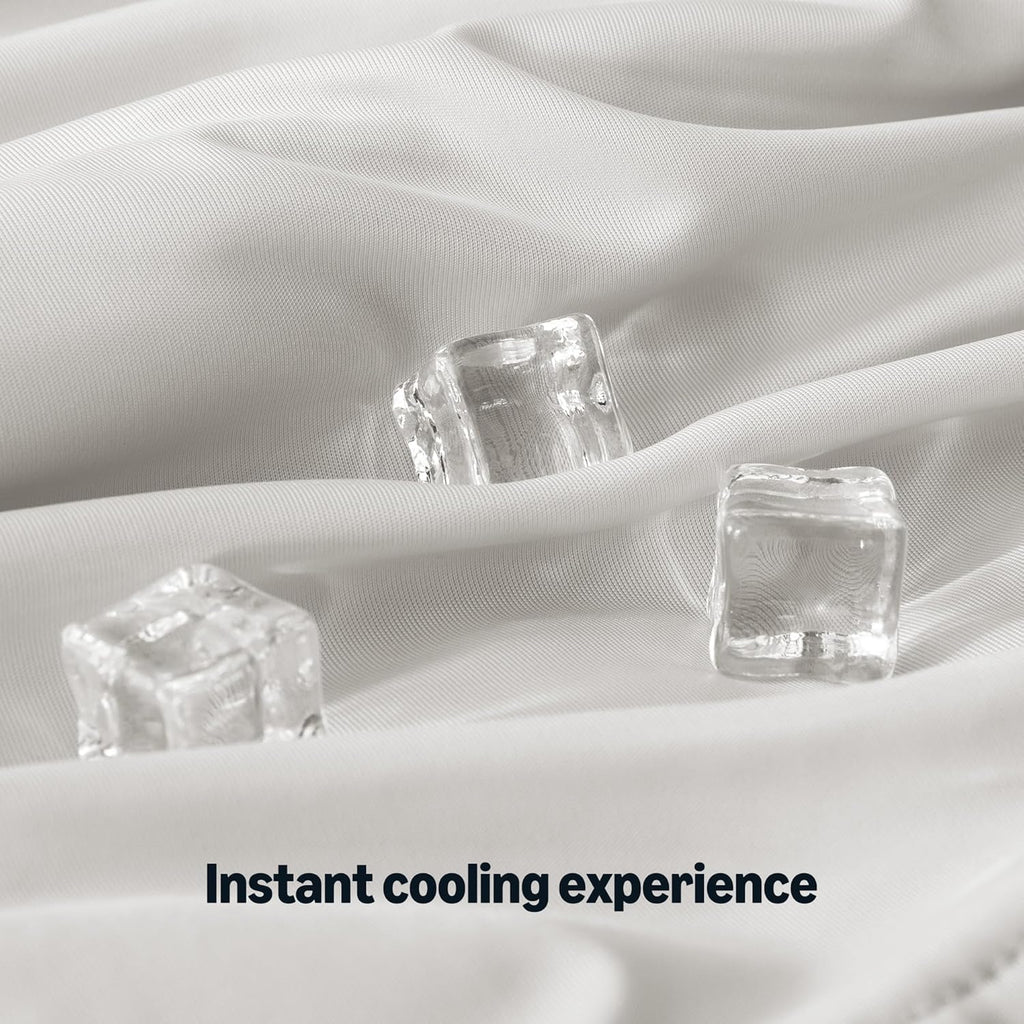 Amazon Basics Cooling Comforter, Temperature Regulating Blanket for Hot Sleepers, Summer & All Season Bedding, Lightweight, 106"x90", King, Gray
