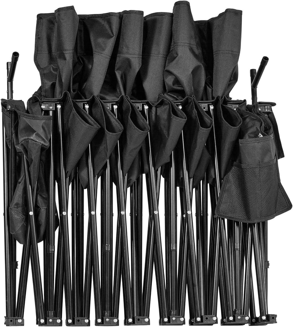 Lightweight 6-Person Folding Bench with Storage Pockets, Cup Holders, Sunshade and Carrying Bag for Soccer, Baseball, Camping