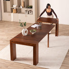 Transformer Table - Solid Wood Extendable Dining Table, Seats 2-12, Expandable Dining Room Table, Space-Saving Furniture, Kitchen and Dining Room Furniture (Red Oak, Table + Bench)