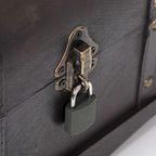 Vintiquewise Small Pirate Style Wooden Treasure Chest (Chest with Padlock) (QI003026.p)