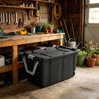 40 Gallon Storage Bins with Wheels and Handle, Heavy-Duty Plastic Storage Containers with Lids, Large Stackable Storage Box, Industrial Tote for Bedroom, Garage, Warehouse, Dorm Room, Gray