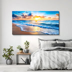 WLWBINTING Beach Wall Art,Large Ocean Theme Wall Decor, Beach Scene Wall Art For Bathroom Living Room Bedroom Office Decorations,Nature Landscape Coastal Pictures Paintings Artwork Home Decor