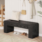 Tribesigns Entry Bench, 48" Thickened Rustic Farmhouse Bench for Bedroom End of Bed with 5.9" Solid Legs, Small Indoor Wooden Bench for Entryway, Dining Table, End of Bed, Black