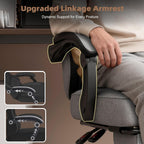 Vonesse Gaming Chair, Office Chair with Linen Breathable Mesh Fabric, Desk Chair with Adjustable Lumbar Support, Executive Computer Chairs with Footrest and Headrest (Gray)
