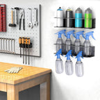 WALMANN Wall Mount Spray Bottle Holder, Metal Spray Can Storage Rack for Garage Workshop, Paint Aerosol Can Holder, Pack of 4