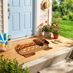 Tinideya Summer Dachshund Door Mat 17 x 28 Inch Funny Hot Dog Dog Welcome Mat for Front Porch, Entrance, Patio, Outdoor Indoor Decor