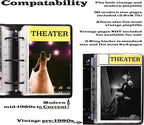 2Fold Binder for Holding Broadway Play Program and Theater Programs with 30 Custom Sheet Protectors - PU Leather - Fits Programs from Mid 1980s to Modern (Black/Gold Foil)