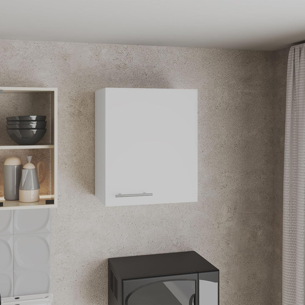 Modern Minimalist Wall Cabinet, with 1 Door and 2 Shelves, Storage Locker for Kitchen Hallway Closet,for Kitchen Home