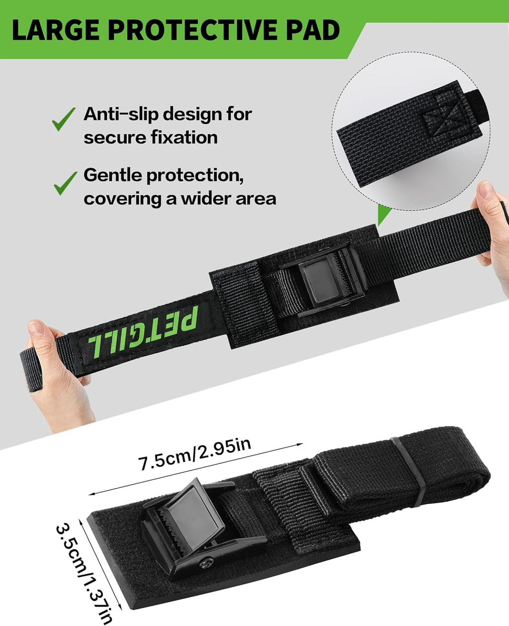 EBike Rack Straps, 4 Pieces, 16 in (40 cm) Length, 0.8 mm Width, 440 lbs (200 kg) Load Capacity, Clamp Lock Lashing Straps for All Bike Racks, Roof Racks & Kayaks(Packaging May Vary)