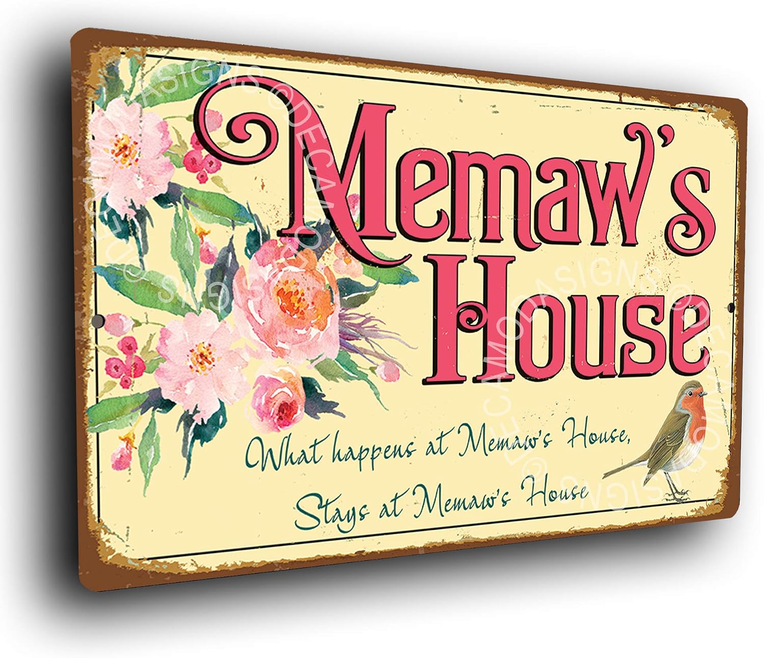 Gift for Memaw, Memaws House Sign, Memaw Gifts, Gift Ideas, Memaw, Durable Signs, Memaws House Signs, UV Protected Printed Brushed Aluminum, Memaws House, Matt Finish, 12 x 8 inches