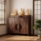 Personal Shrine Altar Table, Buddhist Altar De Muertos De Madera, Solid Wood Meditation Prayer Table, Buddha Niche Shrine Tables, Chinese Style Offering Tables Pooja Shrine (30.7in, Wood)