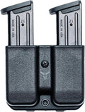 OWB Double Mag Pouch for Glock 17, 19, 22, 23 & More - USA Made - Signature Double Magazine Carrier with Tek-Lok Belt Attachment Clip by Blade-Tech Holsters