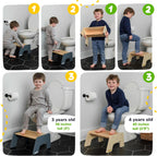 OCODILE 1-Step Wooden Step Stool for Toddlers | Kids Step Stool for Bathroom Sink, Kitchen, and Potty Training | Non-Slip Stool for Toilet Independence | Wooden Step for Children Ages 2+ Gray