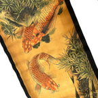 4PCS/Set Wall Scroll Hanging Painting Decor Japanese Koi Fish Flower Fengshui, Ancient Paintings Replica Asia Traditional Art, Attract Wealth Four Seasons