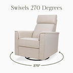 Namesake Willa Plus Power Recliner Glider, Performance Beach Eco-Weave | GREENGUARD Certified Recliner w/ 270° Swivel - Built-in USB Charging Port w/ Adjustable Headrest - Water & Stain Resistant
