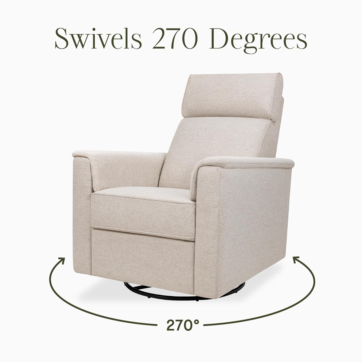 Namesake Willa Plus Power Recliner Glider, Performance Beach Eco-Weave | GREENGUARD Certified Recliner w/ 270° Swivel - Built-in USB Charging Port w/ Adjustable Headrest - Water & Stain Resistant