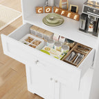 HIFIT 2 Pcs Tall Kitchen Pantry Cabinet, Large Kitchen Hutch Storage Cabinet with Doors & Wide Shelves, 67" Tall Modern Coffee Bar Cabinets with Drawers Cupboard Set for Home Dining Living Room, White