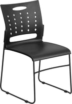 Flash Furniture HERCULES Series 881 lb. Capacity Black Sled Base Stack Chair with Air-Vent Back