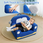 OUOZZZ Kids Chair, Toddler Chairs Comfy 2-6 Years Old Boys | Soft Sherpa Foam, With Cushion, Handle, Book Pocket, Lightweight Playroom Furniture