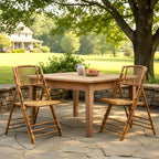 Bonnlo Bamboo Folding Chairs 1/2/4 Pack Foldable Dining Wood Chairs for Outdoor Indoor Garden Patio Lawn Porch Wedding Party Event