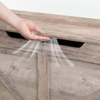 HOOBRO Storage Chest, 39.3" Toy Chest with Drawer, Wooden Storage Bench, Sturdy Entryway Bench Supports 220 lb, Safety Hinge, U-Shaped Opening, Easy Assembly, Greige BG710CW01G2