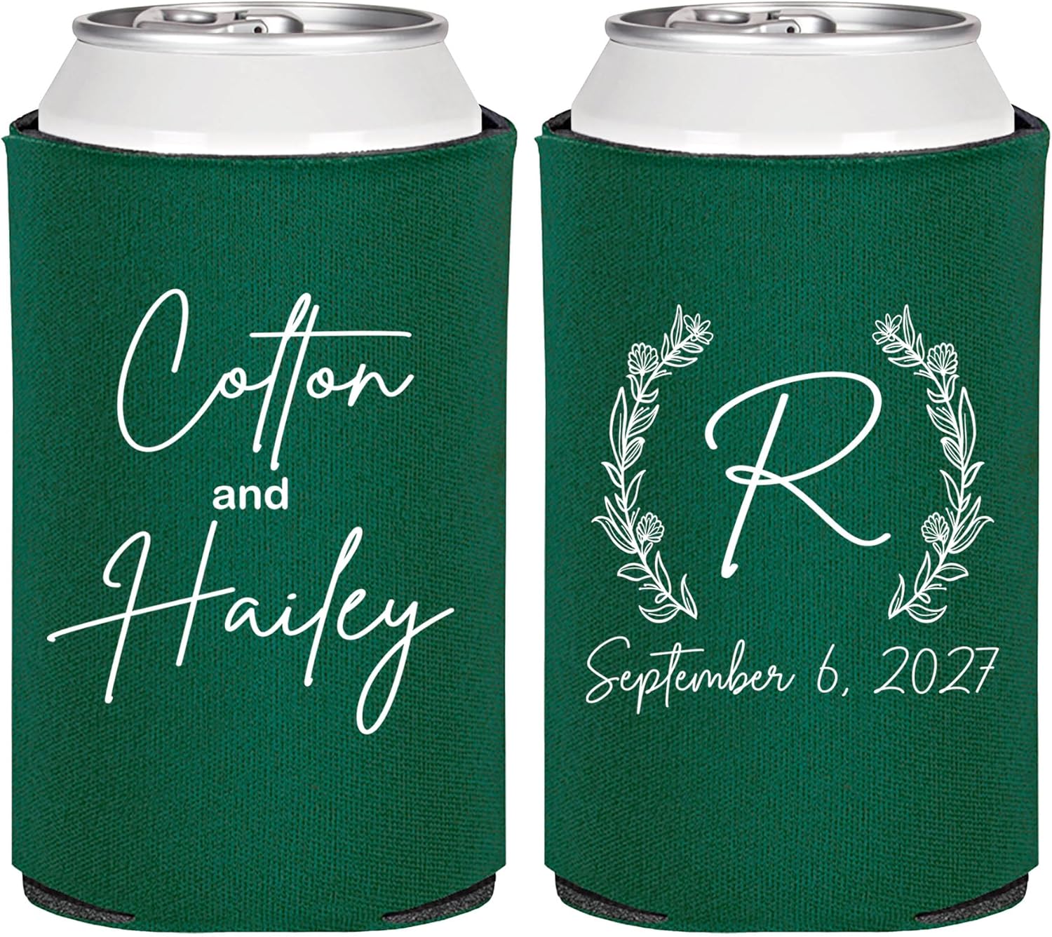 Custom Wedding Can Coolers - 75 Pack - Personalized Gifts - Monogram Wedding Favors | 803