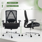 600LBS Big and Tall Office Chair,Ergonomic Mesh Office Chairs with Thicken Oversized Spring Cushion,Executive Computer Desk Chair Adjustable Upgraded 4D Armrests for Home Office,Black