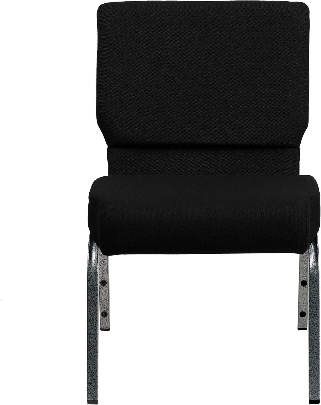 Flash Furniture HERCULES Series 21''W Stacking Church Chair in Black Fabric - Silver Vein Frame