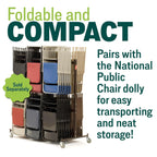 National Public Seating 800 Series Steel Frame Premium Light Weight Plastic Seat and Back Stacking Folding Chair with Double Brace, 480 lbs Capacity, Blue