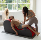Avana Chakra Yoga Chaise - 2 Adjustable Headrests & Handles with Adjustable Straps, Micro-Velvet/Microloop, Red & Grey