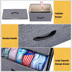 Yesker Storage Tower Units, Nightstand Dresser Organizer with 4 Drawers, Fabric Vertical, Steel Frame Wide Wood Top Small Dresser for Bedroom Hallway Entryway Closets, Easy Pull Handle, Black Grey