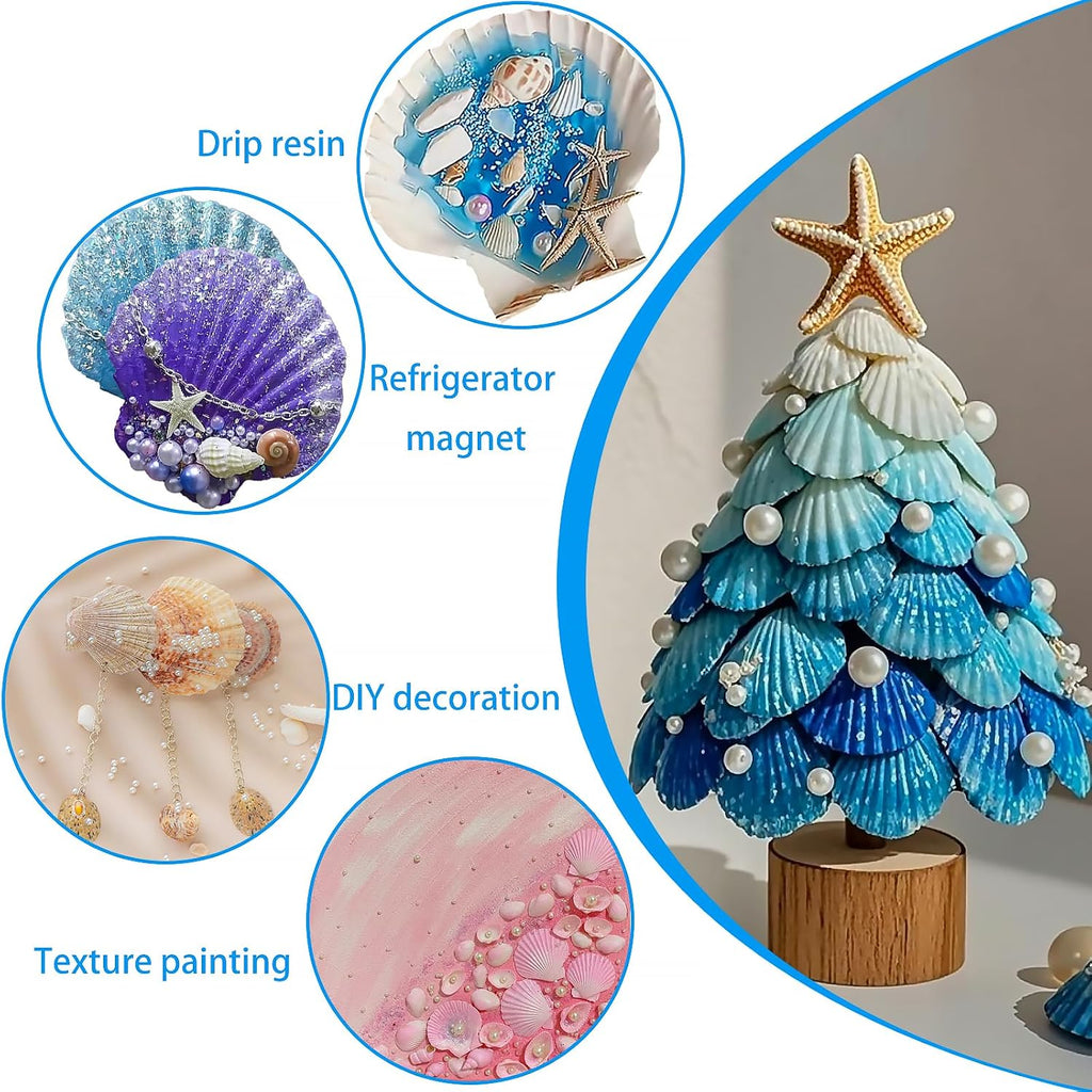 Lanwexy 16PCS Sea Shells Scallop Shells Natural White Sea Shells for DIY Craft Crafting,Painting,Baking,Home Decor and Beaching Wedding Decoration (10-12CM) Seashells Bulk