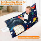 Lukeight Dinosaur Bean Bag Chair for Kids Teens Adults, Memory Foam Bean Bag Sofa with Removable Cover, Cozy Beanbag Chair for Living Room, Lazy Sofa for Gaming and Reading, X-Large