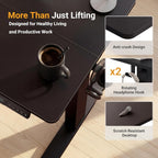 YDN 32" Small Electric Standing Desk Adjustable Height, Sit Stand up Desk with Memory Presets & Cable Management, Home Office Desk for Office & Computer Workstation, Black Frame/Black Top
