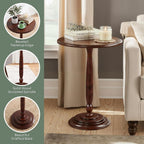 Convenience Concepts Classic Accents Amelia Spindle Table 18" - Traditional Solid Wood Round Side Accent, Display Pedestal for Transitional Living Room, Entryway, Hallway, or Bedroom, Espresso
