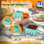 MT Products Green Berry Basket 1 Quart - Molded Pulp Fiber Vented Produce Basket (Pack of 297) - Made in the USA