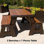 Convert-a-Bench Gen 1 2-in-1 Outdoor Convertible Bench to Picnic Table | Space-Saving, Weather-Resistant Patio Furniture for Yard, Deck, Garden | Easy Assembly & Durable Bench, Espresso