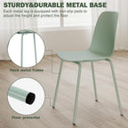 Mid Century Kitchen Chairs Set of 4,Green Plastic Dining Chairs Outdoor Chairs with Metal Legs for Living & Dining Room(4pc,Mint Green)
