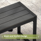 53" Outdoor Bench, Patio Backless Garden Bench with Metal Frame for Porch, Entryway, Lawn, Backyard, Black