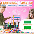 Strictly Briks Building Brick Baseplate for Building Toy Projects, Large Toy Building Sets - Compatible with Major Block Brands - 15 x 10.5 in, Green (Pack of 2)