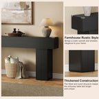UNIQUITE 70.9-Inch Extra Long Console Table, Farmhouse Wood Sofa Table Behind Couch Tables, Entryway Table Accent Table for Living Room, Entrance, Hallway, Foyer, Black