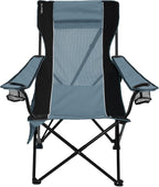 Kijaro Sling Folding Camping Chair - Enjoy The Outdoors in This Outdoor Chair with a Built-in Cup Holders and Side Organizer OR Side Cooler - Includes a Detachable Pillow