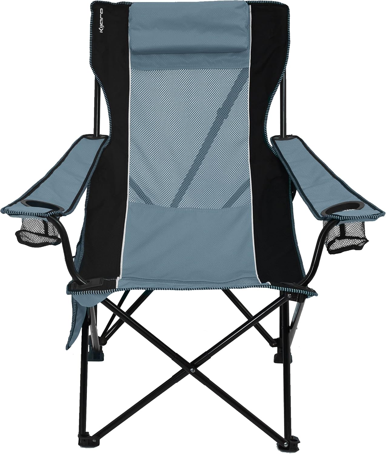 Kijaro Sling Folding Camping Chair - Enjoy The Outdoors in This Outdoor Chair with a Built-in Cup Holders and Side Organizer OR Side Cooler - Includes a Detachable Pillow