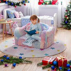 Lamerge 2-in-1 Toddler Couch,Glow in The Dark Baby Floor Bed,Foldable Toddler Chair Kids Sofa for playroom,Convertible Sofa to Lounger for Girls and Boys (Rainbow and Unicorn)