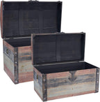 Household Essentials Dome-Top Painted Fir & Engineered Wood Trunk Duo