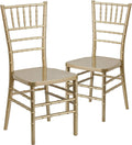 Flash Furniture Hercules Premium Series Chiavari Chairs for Formal Events and Banquets, Commercial/Residential All-Occasion Chairs, Set of 2, Gold